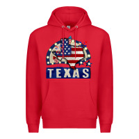Red texas 4th of july Premium Hoodie - CowGirlArtShop