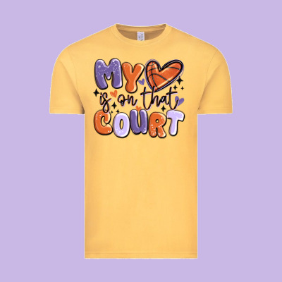 My Heart Is On That Court Vintage Tee Designed By Maliassmallbusiness