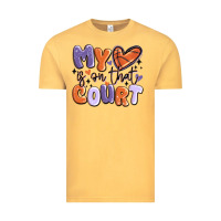 Vintage Mustard my heart is on that court Vintage Tee - MaliasSmallBusiness