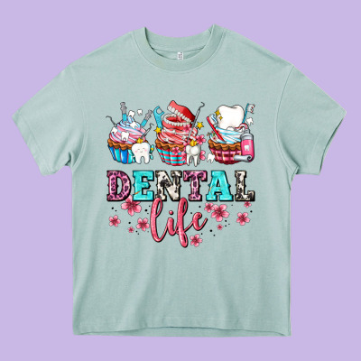 Dental Life With Cupcakes Heavy Core Tee Designed By Adodesignshop