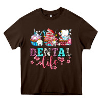Chocolate Brown dental life with cupcakes Heavy Core Tee - AdoDesignShop