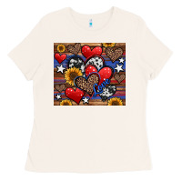4th Of July American Hearts Ladies Tee | Teevron