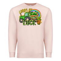 Pale Pink Loads of luck tractor Premium Sweatshirt - CowGirlArtShop