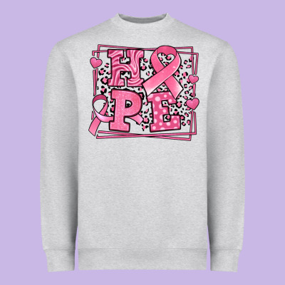 Western Hope Breast Cancer Awareness Ribbon Heavyweight Sweatshirt Designed By Lillyallendesigns