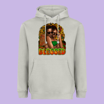 Black Couple Blessed Heavyweight Hoodie Designed By Howdyjamesfarm