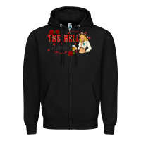 Black the hell i wont with sassy pinup cowgirl Zipper Hoodie - texasbilliewilder