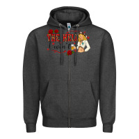 Charcoal Heather the hell i wont with sassy pinup cowgirl Zipper Hoodie - texasbilliewilder