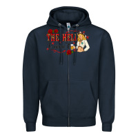 Navy the hell i wont with sassy pinup cowgirl Zipper Hoodie - texasbilliewilder