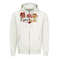 Oatmeal Heather the hell i wont with sassy pinup cowgirl Zipper Hoodie - texasbilliewilder