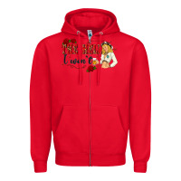 Red the hell i wont with sassy pinup cowgirl Zipper Hoodie - texasbilliewilder