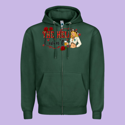 The Hell I Wont With Sassy Pinup Cowgirl Zipper Hoodie Designed By Texasbilliewilder