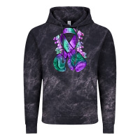 Cloud Black purple and green anal cancer with boxing gloves na Vintage Hoodie - NancyCooperArtShop