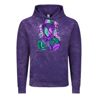 Cloud Purple purple and green anal cancer with boxing gloves na Vintage Hoodie - NancyCooperArtShop