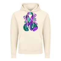 Vintage Artic purple and green anal cancer with boxing gloves na Vintage Hoodie - NancyCooperArtShop