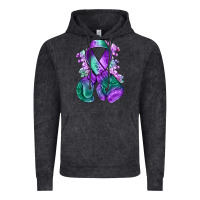 Vintage Black purple and green anal cancer with boxing gloves na Vintage Hoodie - NancyCooperArtShop