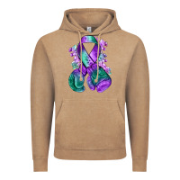 Vintage Coffee purple and green anal cancer with boxing gloves na Vintage Hoodie - NancyCooperArtShop