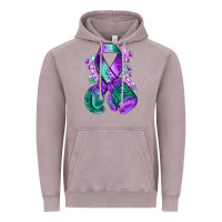 Vintage Zinc purple and green anal cancer with boxing gloves na Vintage Hoodie - NancyCooperArtShop