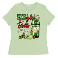 Matcha gin`gle bells with bottle and cocktail Ladies Tee - AdoDesignShop