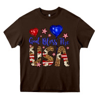 Chocolate Brown god bless the usa Heavy Core Tee - Artiststas