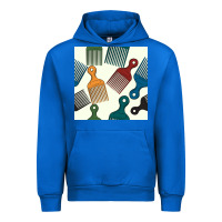 Cobalt afro combs seamless patterns Urban Hoodie - BundleAndBundleShop