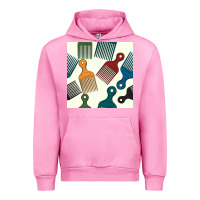 Fuchsia Pink afro combs seamless patterns Urban Hoodie - BundleAndBundleShop