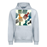 Heather Grey afro combs seamless patterns Urban Hoodie - BundleAndBundleShop