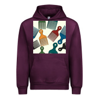 Mauve Wine afro combs seamless patterns Urban Hoodie - BundleAndBundleShop