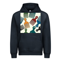 Navy afro combs seamless patterns Urban Hoodie - BundleAndBundleShop