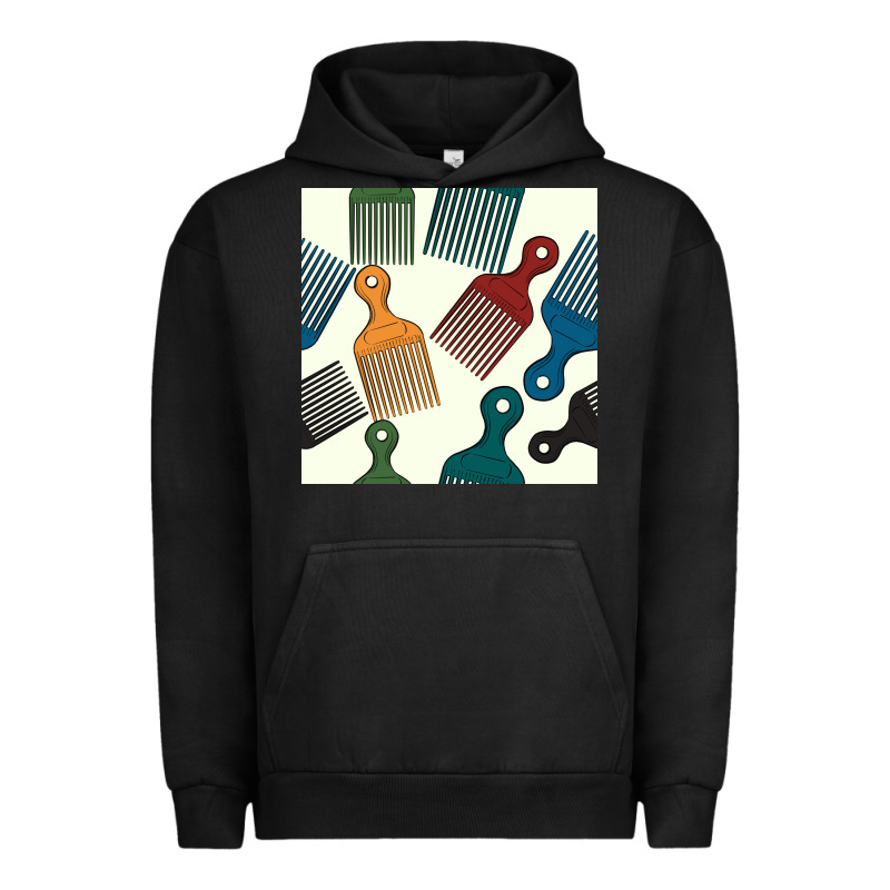 Afro Combs Seamless Patterns Urban Hoodie by BundleAndBundleShop | Teevron
