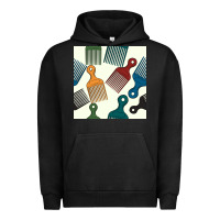 Pigment Black afro combs seamless patterns Urban Hoodie - BundleAndBundleShop