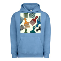Pigment Pebble Blue afro combs seamless patterns Urban Hoodie - BundleAndBundleShop