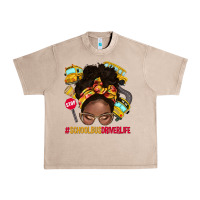 French Oak school bus driver life afro messy bun Urban Heavy Tee - NancyCooperArtShop