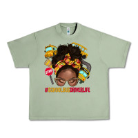 Oil Green school bus driver life afro messy bun Urban Heavy Tee - NancyCooperArtShop