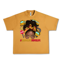 Peanut Butter school bus driver life afro messy bun Urban Heavy Tee - NancyCooperArtShop
