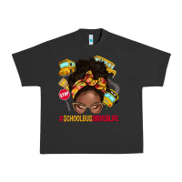 Pigment Black school bus driver life afro messy bun Urban Heavy Tee - NancyCooperArtShop
