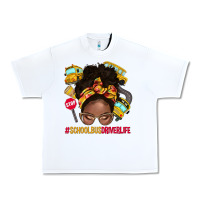 White school bus driver life afro messy bun Urban Heavy Tee - NancyCooperArtShop