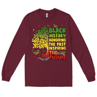 Burgundy title black history celebration Long Sleeve Tee - LillyAllenDesigns