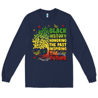 Navy title black history celebration Long Sleeve Tee - LillyAllenDesigns