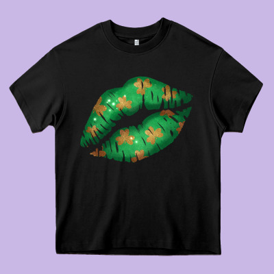 St. Patrick's Day Lip Heavy Core Tee Designed By Jasminsmagicworld