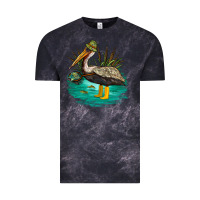 Cloud Black fishing pelican camp Vintage Tee - NancyCooperArtShop