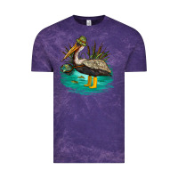 Cloud Purple fishing pelican camp Vintage Tee - NancyCooperArtShop