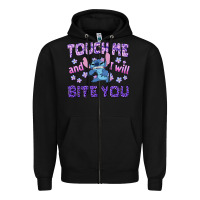 Black touch me and i will bite you Zipper Hoodie - texasbilliewilder