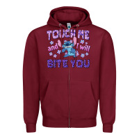 Burgundy touch me and i will bite you Zipper Hoodie - texasbilliewilder