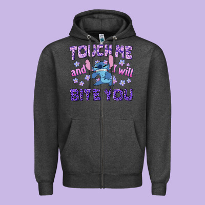 Touch Me And I Will Bite You Zipper Hoodie Designed By Texasbilliewilder
