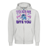 Dove Grey touch me and i will bite you Zipper Hoodie - texasbilliewilder