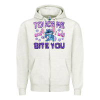 Oatmeal Heather touch me and i will bite you Zipper Hoodie - texasbilliewilder