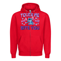 Red touch me and i will bite you Zipper Hoodie - texasbilliewilder