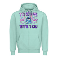 Seafoam touch me and i will bite you Zipper Hoodie - texasbilliewilder