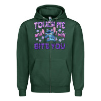 Sports Green touch me and i will bite you Zipper Hoodie - texasbilliewilder