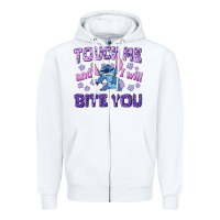 White touch me and i will bite you Zipper Hoodie - texasbilliewilder
